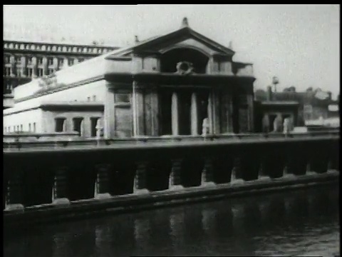 1950蒙太奇乘客在联合车站/芝加哥，伊利诺斯州，美国视频素材