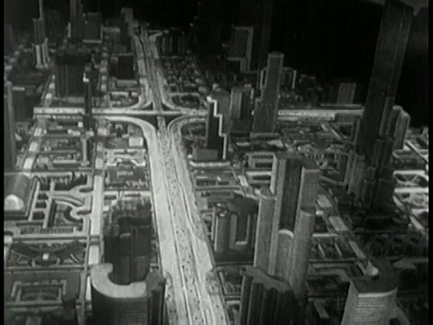 1943年从空中看到的空中高速公路，有些是三叶草设计/美国视频素材