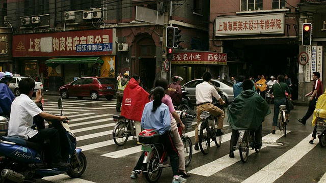 中国城市繁忙十字路口的时间间隔视频下载