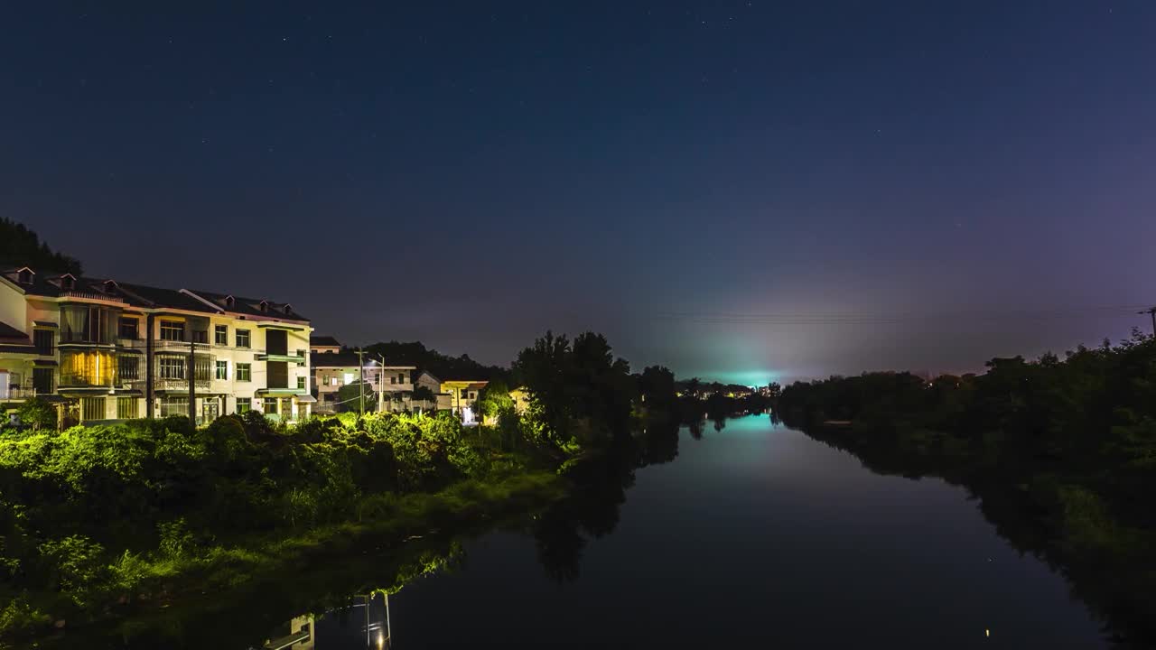 星空下的棲河视频素材