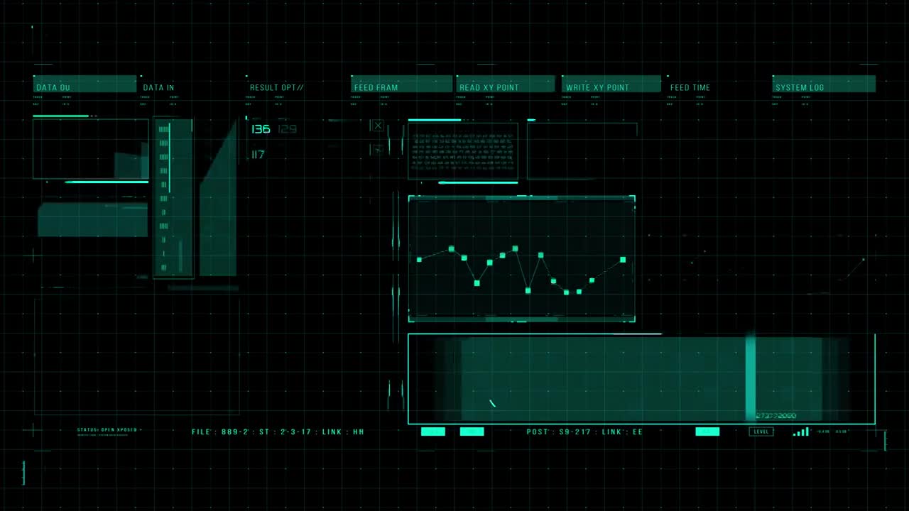 具有Hud和信息图形元素的未来用户界面视频素材