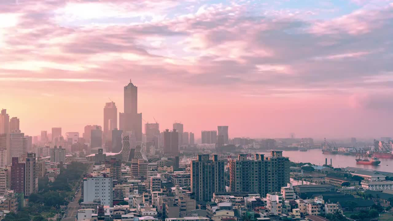 台湾高雄日出延时视频素材