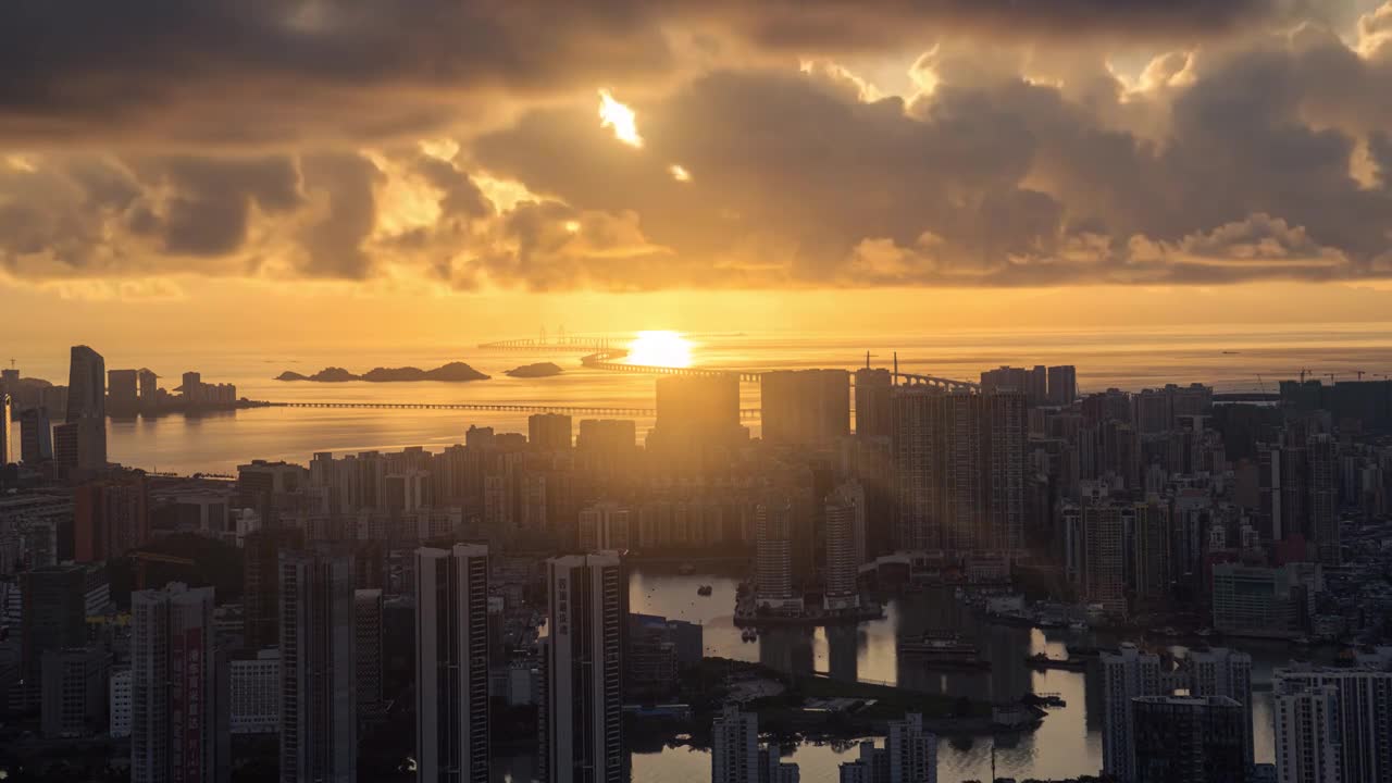 港珠澳大桥日出视频素材