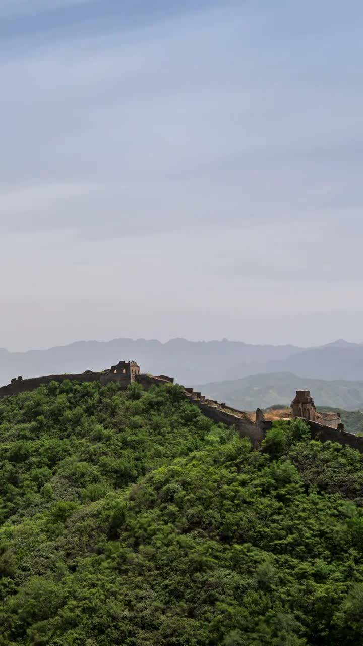 北京蟠龙山长城延时风景视频素材