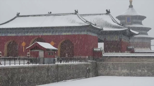 风雪祈年殿视频素材