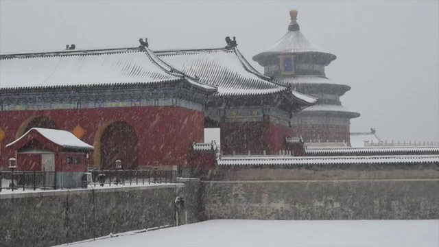 风雪祈年殿视频素材