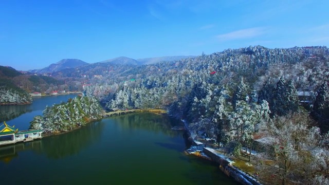 庐山如琴湖雪景视频素材