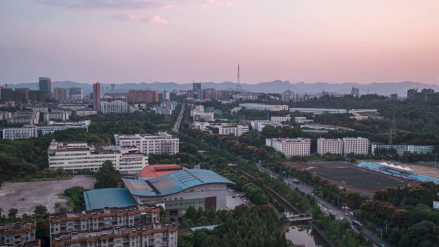 中国湖北宜昌三峡大学延时视频素材