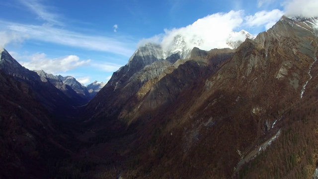 中国四川海螺沟航拍视频素材