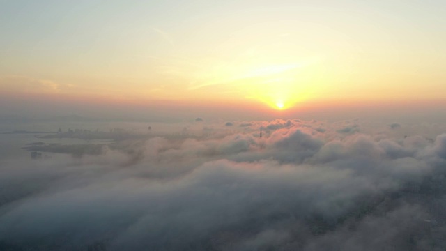 青岛城市平流雾视频素材