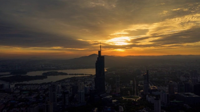 南京市紫峰大厦日出延时视频素材