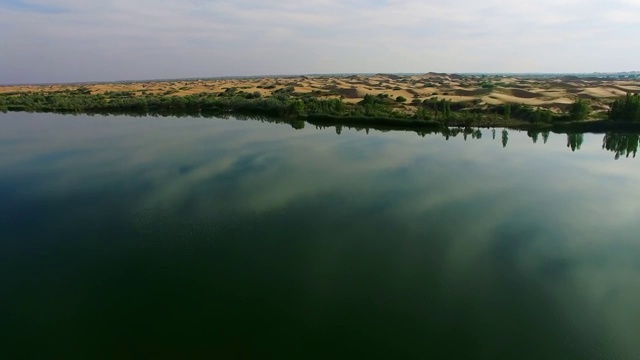 中国内蒙古七星湖景区航拍视频素材