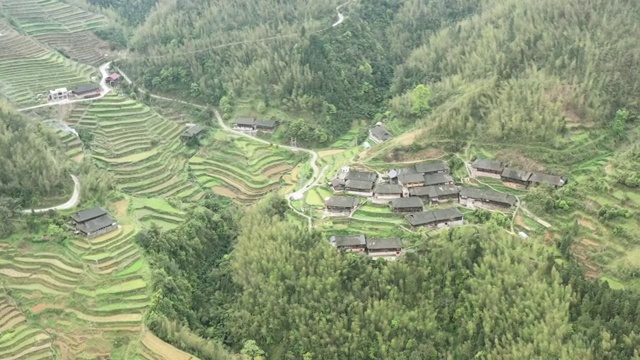 山区里的田园风光视频素材