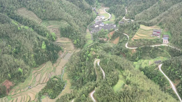 山区里的田园风光视频素材