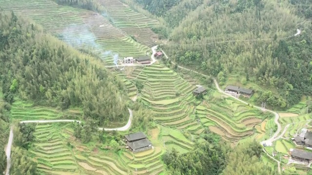 山区里的田园风光视频素材