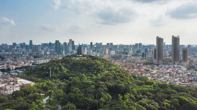 航拍延时佛山千灯湖公园 广东金融高新区 南海桂城雷岗视频素材