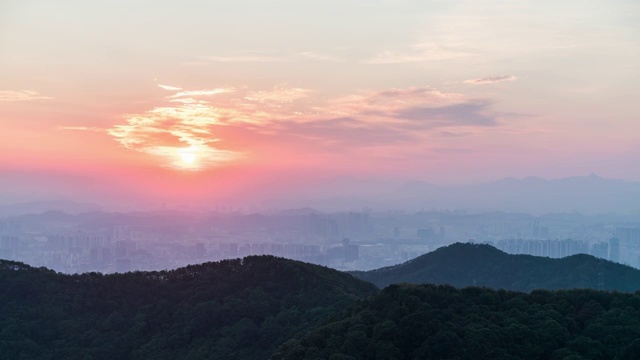 中国广东省深圳市羊台山日出视频素材