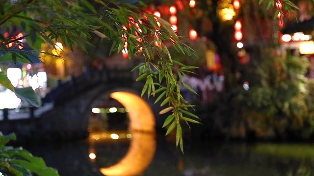 成都锦里夜景视频素材