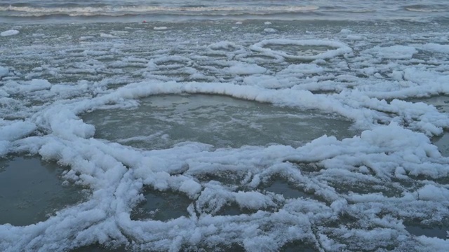 中俄界湖兴凯湖融化进行时视频素材