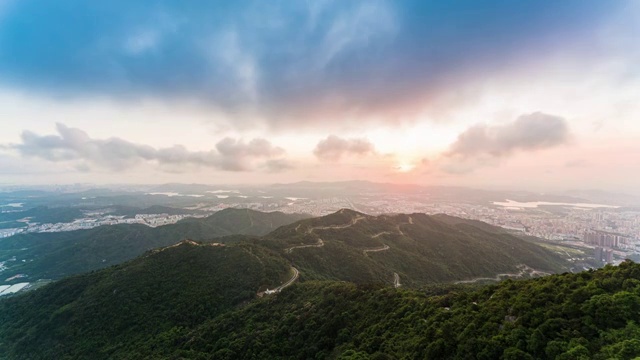 深圳羊台山日落延时摄影视频素材