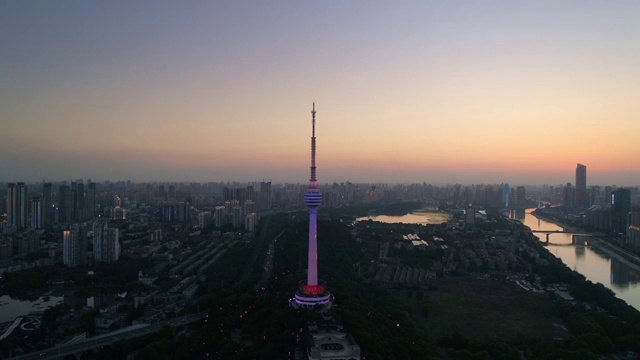 武汉夜景航拍视频素材