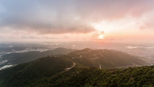 深圳羊台山公园黄昏风光视频素材