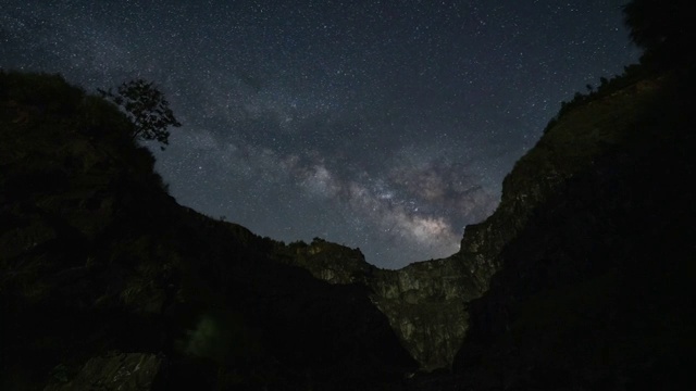 山谷星空延时视频素材