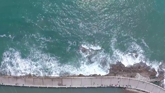 海浪大坝视频素材