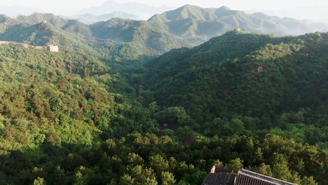 航拍中国北京金山岭长城日出视频素材