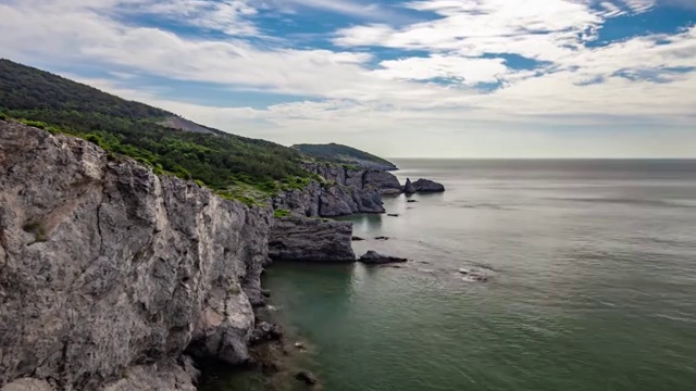 中国辽宁大连大黑石景区海岸线风光视频素材