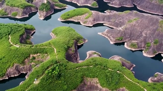 航拍湖南郴州高椅岭丹霞地貌视频素材