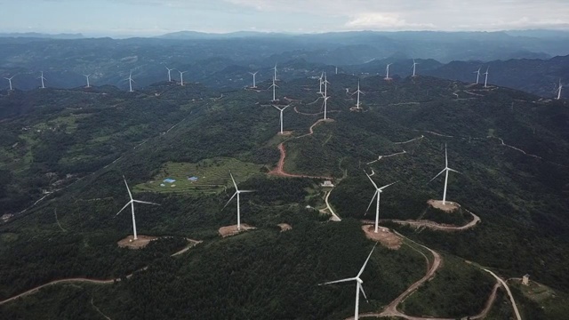 能源风力发电站视频素材