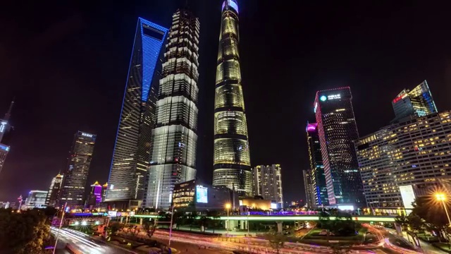 上海陆家嘴大范围延时视频素材画面1