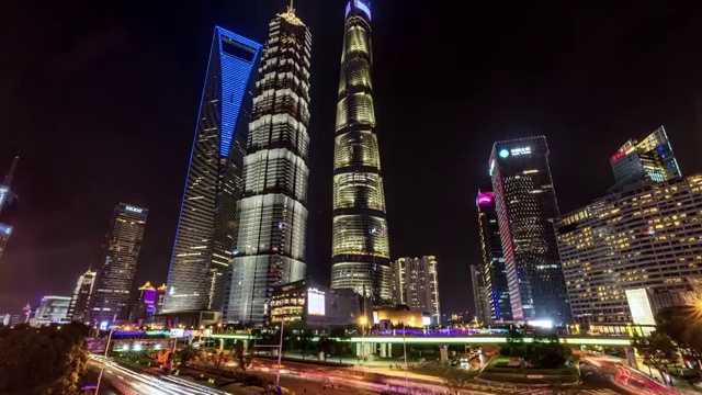 上海陆家嘴大范围延时视频素材画面2