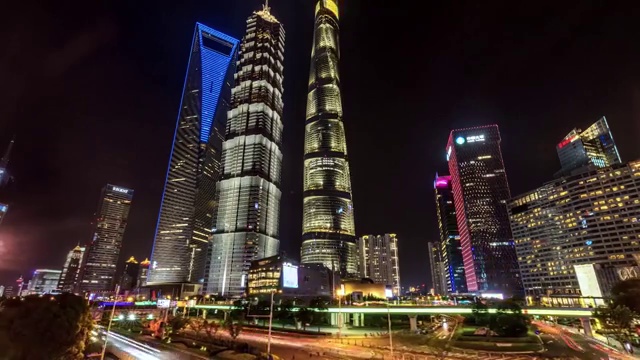 上海陆家嘴大范围延时视频素材画面3