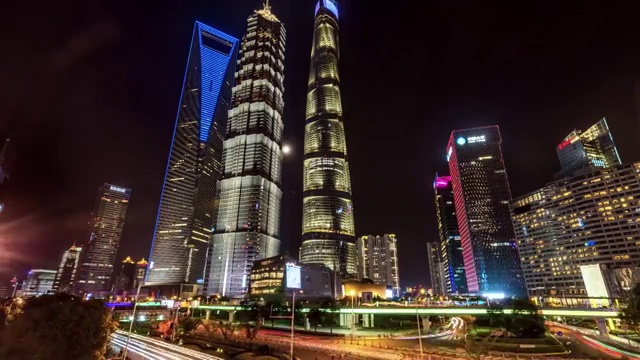 上海陆家嘴大范围延时视频素材画面4