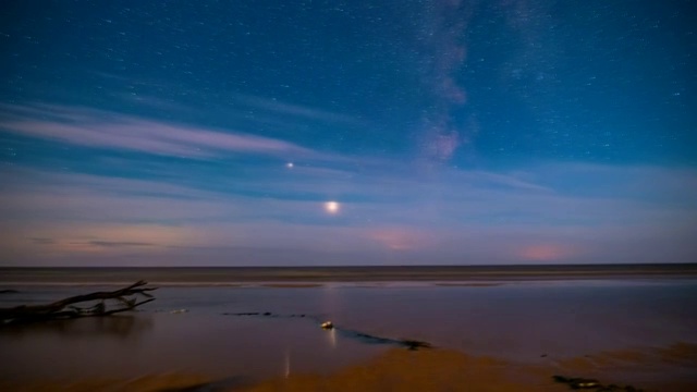 中俄界湖兴凯湖英仙座流星雨延时视频视频素材