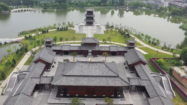 山西太原晋祠古建筑视频素材