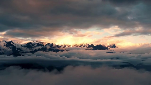 云南梅丽雪山航拍自然风光视频素材