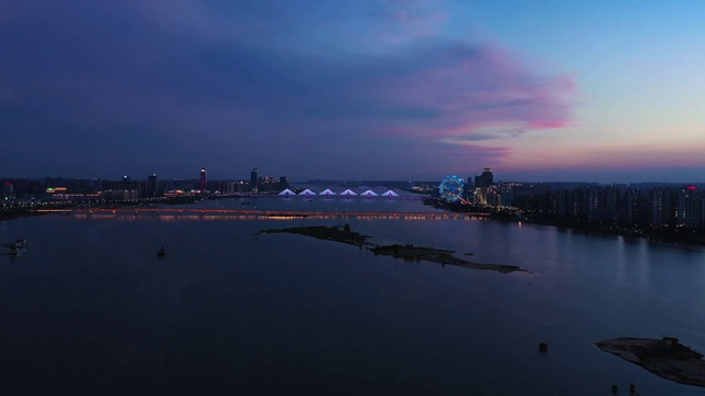 江西省南昌市东湖区赣江夜景视频素材