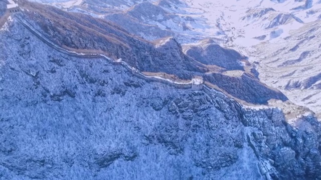 北京箭扣长城雪景视频素材