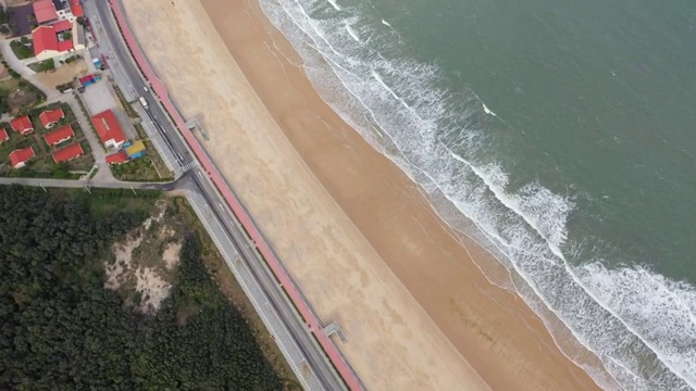 福建莆田湄洲岛海滨自然风光航拍视频素材