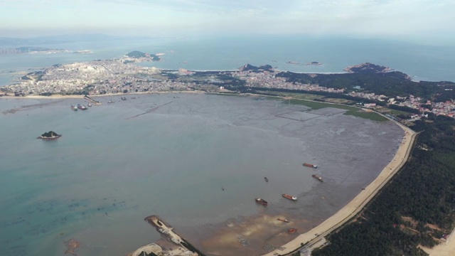 福建莆田湄洲岛海滨自然风光航拍视频素材