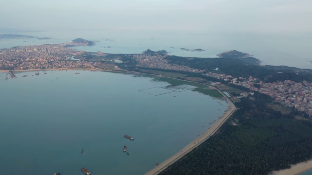 福建莆田湄洲岛海滨自然风光航拍视频素材