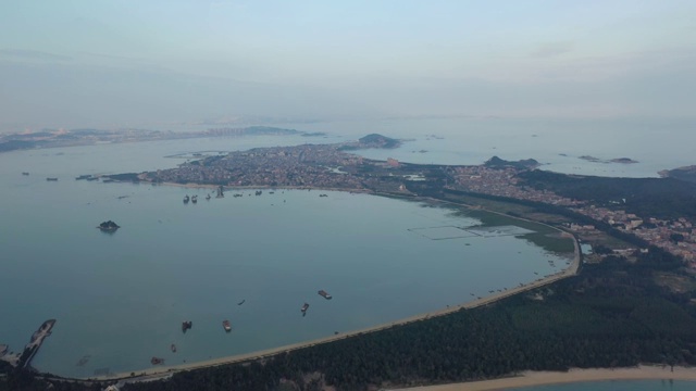 福建莆田湄洲岛海滨自然风光航拍视频素材