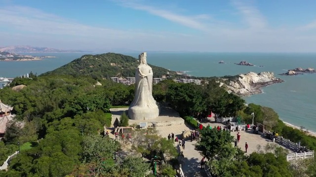 福建莆田湄洲岛妈祖庙文化园景观航拍视频素材