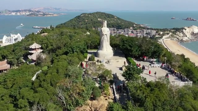 福建莆田湄洲岛妈祖庙文化园景观航拍视频素材