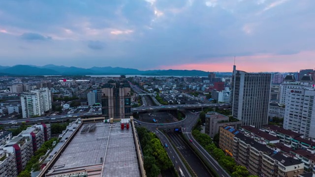 杭州日转夜延时摄影视频素材