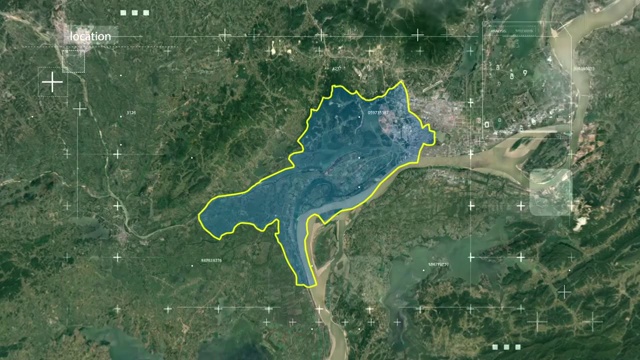 大观区地图 地球俯冲定位大观 大观 宣传片   坐标 gps视频素材