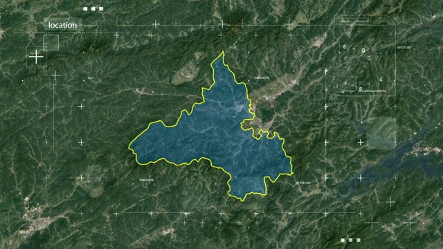 休宁县 休宁 休宁县地图 地球俯冲定位   宣传片   坐标视频素材